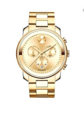 Movado Gold Stainless Steel Chronograph Watch 44mm